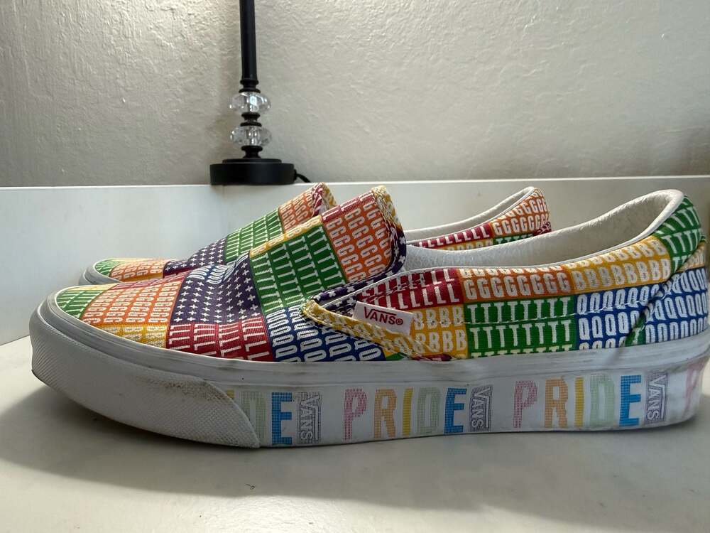 Vans Classic Slip-On Pride Rainbow LGBTQ+ Casual Sneakers - Picture 3 of 7